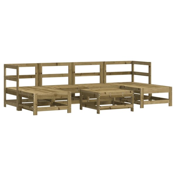 vidaXL Salon de jardin 7 Pièces bois de pin imprégné