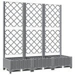 vidaXL Jardinière avec treillis Gris clair 120x40x121 5 cm PP