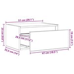 vidaXL Table de chevet murale avec lumières LED chêne noir