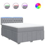 vidaXL Sommier à lattes de lit avec matelas Gris clair 140x200cm Tissu