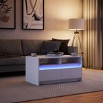 vidaXL Table basse avec lumières LED blanc bois d'ingénierie