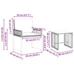 vidaXL Ensemble de meubles d'extérieur 3 Pièces Noir et turquoise