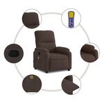 vidaXL Fauteuil inclinable de massage marron tissu microfibre