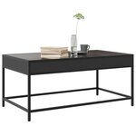 vidaXL Table basse avec LED infini noir 90x50x41 cm