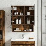 vidaXL Armoire Miroir de Salle de Bain Chêne fumé 50 x 14 5 x 70 cm
