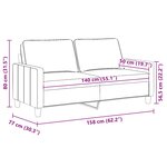 vidaXL Canapé à 2 places Noir 140 cm Tissu