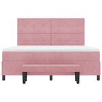 vidaXL Lit à Ressorts avec Matelas & Banc Rose 180x200 cm Velours