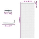 vidaXL Moustiquaire de porte à chaîne 80x221 cm aluminium