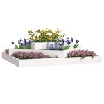 vidaXL Jardinière Blanc 112x112x27 cm Bois massif de pin