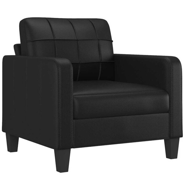 vidaXL Fauteuil Noir 60 cm Similicuir