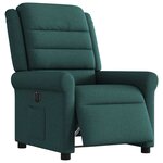 vidaXL Fauteuil inclinable électrique Vert foncé Tissu