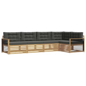vidaXL Ensemble de canapés d'extérieur 6 pc Blanc et anthracite