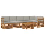 vidaXL Ensemble de canapé d'angle 7 Pièces Gris Naturel et Clair
