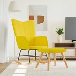 vidaXL Chaise à bascule avec tabouret Jaune moutarde Tissu