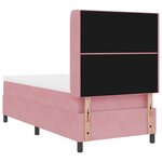 Lit Box Spring vidaXL avec Matelas et LED Rose 90x200 cm Velours