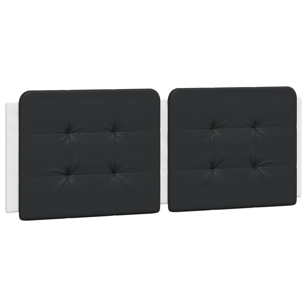 vidaXL Coussin de tête de lit noir et blanc 120 cm similicuir