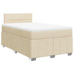 vidaXL Sommier à lattes de lit avec matelas Crème 120x200 cm Tissu