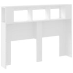 vidaXL Tête de lit à LED blanc 140x18 5x103 5 cm bois d'ingénierie