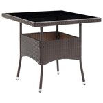 vidaXL Ensemble à manger de jardin 5Pièces Marron Résine tressée et verre