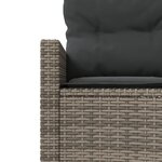 vidaXL Canapé de jardin avec table coussins rond gris résine tressée
