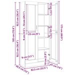 vidaXL Armoire à vitrine Chêne fumé 82 5x30 5x185 cm Bois ingénierie