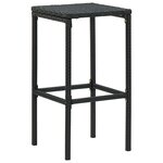 vidaXL Ensemble de bar de jardin 8 Pièces et coussins Résine tressée Noir