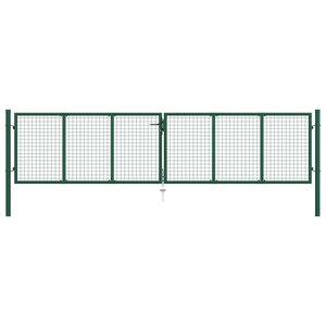vidaXL Portail en treillis de jardin acier 390x75 cm vert