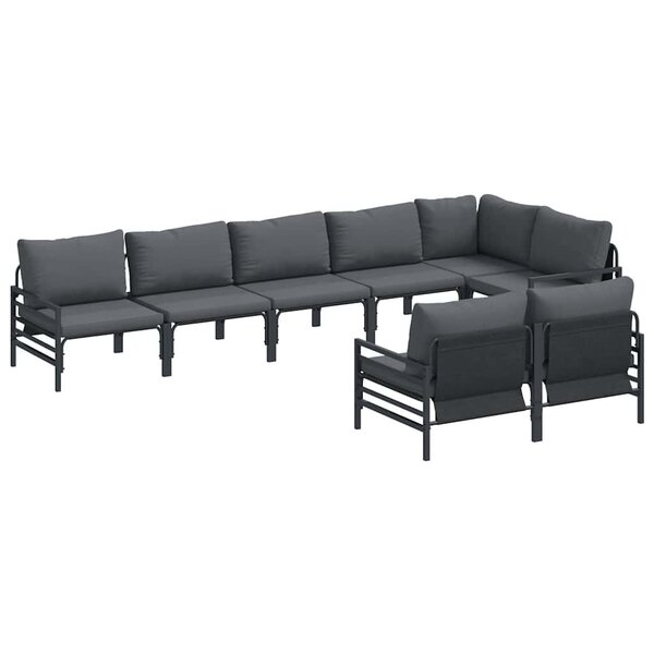 vidaXL Ensemble de canapé de jardin Anthracite Acier