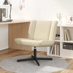 vidaXL Chaise d'Appoint Crème Tissu en polyester  Base en métal Moyenne