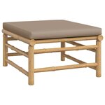 vidaXL Salon de jardin 5 Pièces avec coussins taupe bambou