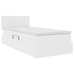 vidaXL Lit avec rangement et matelas Blanc pur 90 x 190 cm Simili cuir