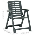 vidaXL Ensemble de bistro pliable 3 Pièces Plastique Vert