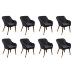 vidaXL Ensemble à manger d'extérieur 9Pièces coussins résine tressée noir
