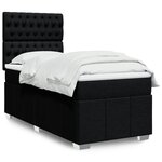 vidaXL Sommier à lattes de lit et matelas Noir 80x200 cm Tissu