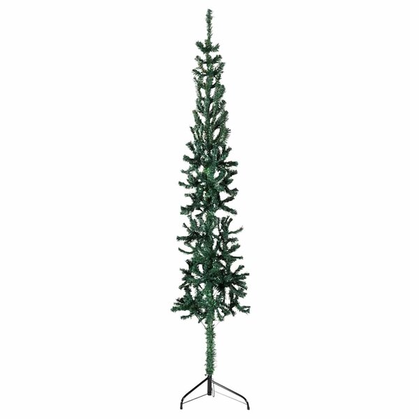 vidaXL Demi sapin de Noël artificiel mince avec support Vert 120 cm