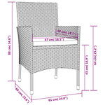 vidaXL Ensemble de bistro de jardin 3 Pièces coussins beige poly rotin