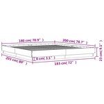 vidaXL Cadre de lit avec lumières LED chêne fumé 180x200 cm