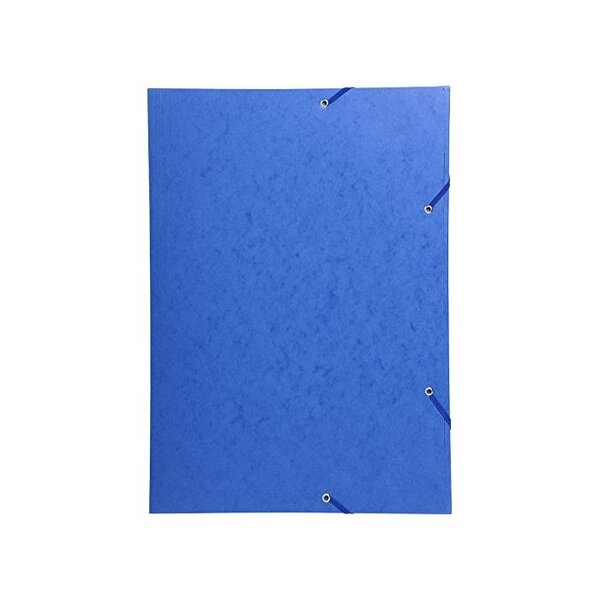 Chemise 3 Rabats et élastique Carte 600g A3 Bleu EXACOMPTA