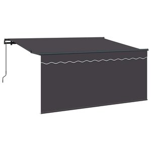 vidaXL Auvent Rétractable Rayé Anthracite 300 x 200 cm tissu