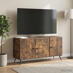 vidaXL Meuble TV Chêne fumé 99 x 34 5 x 50 cm Bois d'ingénierie