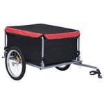 vidaXL Remorque de vélo noir et rouge 65 kg