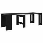 vidaXL Table à dîner 240 x 85 x 75 cm Bois d'ingénierie Chêne noir