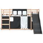vidaXL Lit superposé sans matelas avec toboggan blanc noir 90x190 cm