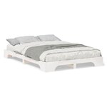 vidaXL Cadre de lit surélevé avec stockage Blanc Bois massif en pin