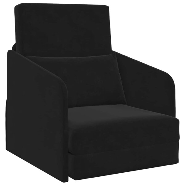 vidaXL Canapé-lit pliant Noir 65 x 80 x 83 cm Velours