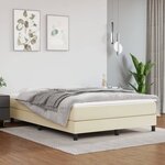 vidaXL Sommier à ressorts de lit Crème 140x190 cm Similicuir