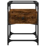 vidaXL Table de chevet chêne fumé 40x40x55 cm bois d'ingénierie