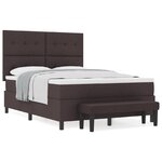 vidaXL Lit Box Spring avec Matelas & Banquette Gris Foncé 160x200 cm Tissu