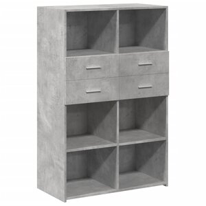 vidaXL Buffet haut gris béton 80x42 5x124 cm bois d'ingénierie