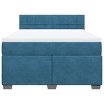 vidaXL Sommier à lattes de lit et matelas Bleu foncé 140x190cm Velours